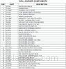 Parts list for model: BGA48-BQARL